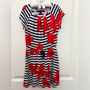 Tommy Hilfiger Stripes and Red Flowers Dress Size 4/5 XS